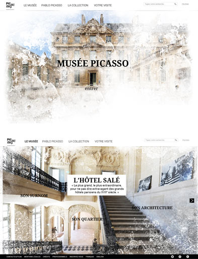 Pages accueil et page musée Picasso